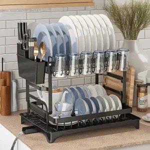 2-Tier Large Kitchen Countertop Drying Rack