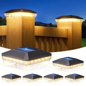 6/12 Pack Solar Post Cap Lights Outdoor