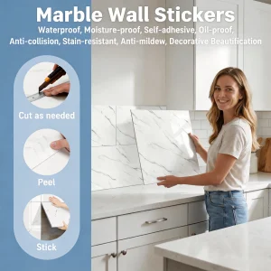20/40pcs 30x30cm PVC Marble Wall Stickers